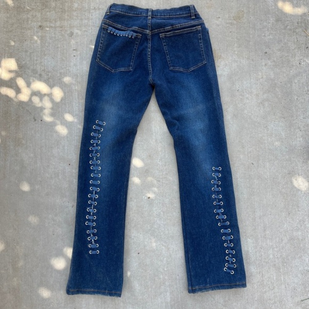 VTG Y2K Anev Lace up front‎ and back Jeans womens size 10 - Picture 4 of 7
